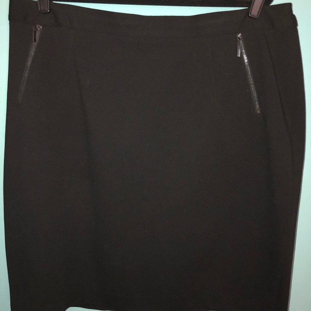 Nipon Boutique Black Ponte Knit Skirt 20W